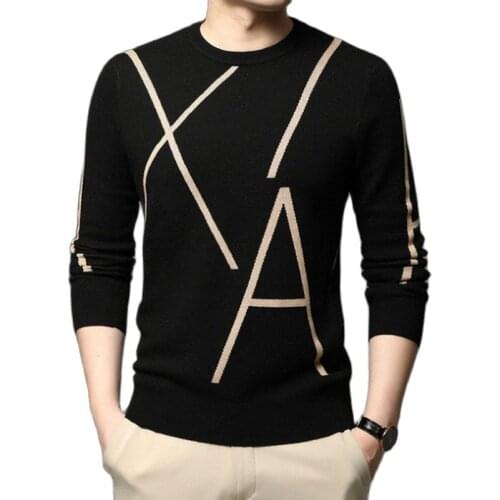 2019 Winter New Mens O-Neck Sweaters Black Sexy Brand Knitted Pullovers Men Solid Casual Male Sweater Autumn Knitwear