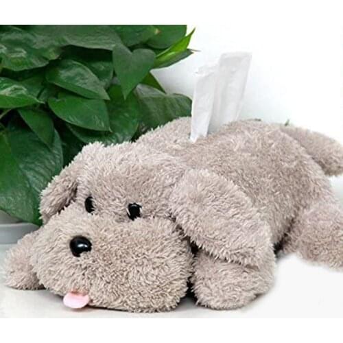 Plush Dog Toy Tissue Holder Cartoon Tissue Cover Paper Holder Napkin Box Paper Storage Box