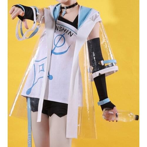 Pre-sale The Genshin Impact Cos Lumine Fashion Daily Casual Derivative clothing Female Short sleeve Cosplay Costume
