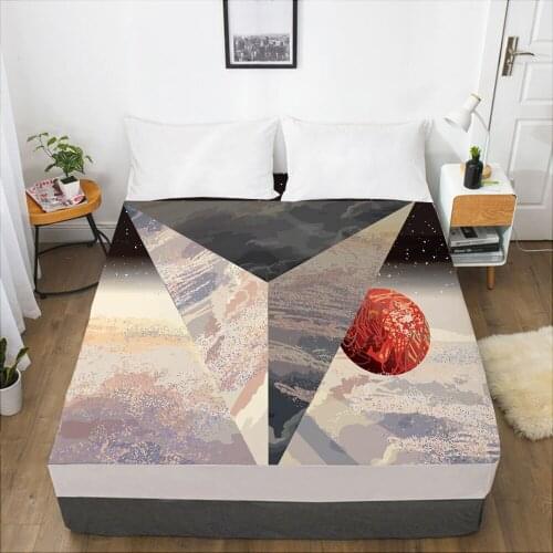 Cartoon Childrens Elastic fitted sheet bed sheet With An Elastic Band Mattress Cover Bed cover for kids baby Space triangle