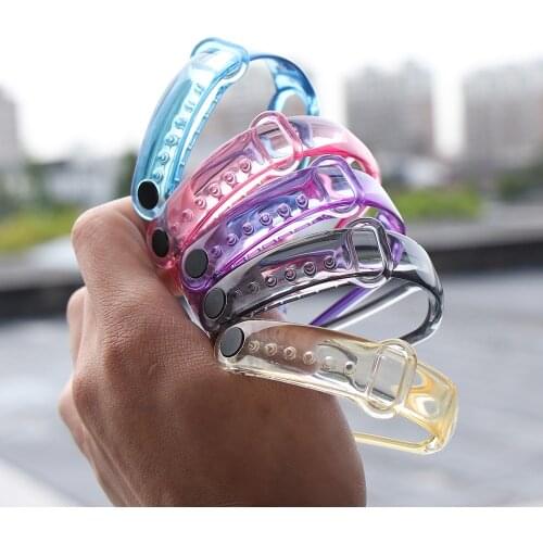 Hot Rainbow Transparent Wrist Strap for Xiaomi Mi Band 5 4 3 Breathable Silicone Straps Wrist Band Bracelet Wristband Straps A