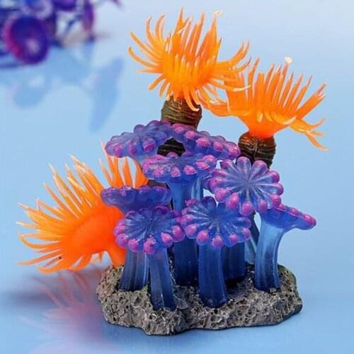 Wigrow Fish Aquarium Ornament Decorations Home Soft Artificial Resin And Silicone Coral Marine live Fish Tank Lovely Landscape