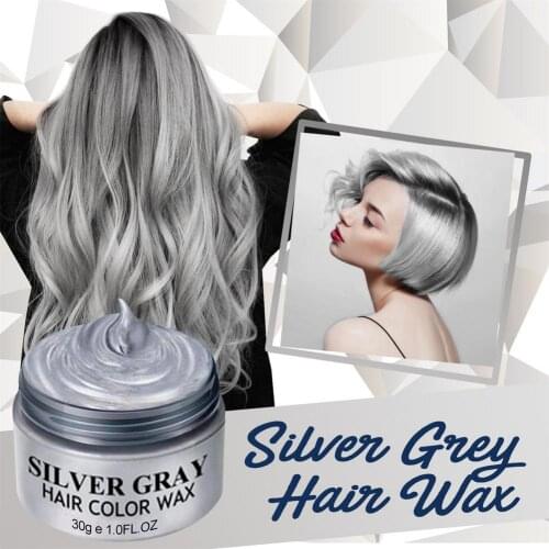 Styling Hair Wax Smoky Gray Hair Dye Cream Punk Style Light Silver Grey Grandma Gray Fast Hair Coloring Disposable Hair Dye
