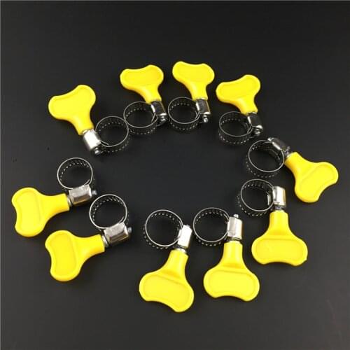 10pcs Stainless Steel Butterfly Hose Clamp Clip With Plastic Handle Type Pipe Clamp for Beer Brewing Tube Fitting