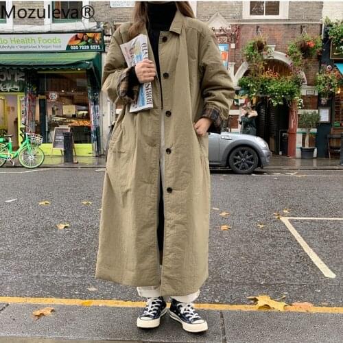 Mozuleva 2020 Autumn/winter Warm Long Cotton-padded Clothes Color Matching Jacket Single Breasted Winter Jacket Women 2020