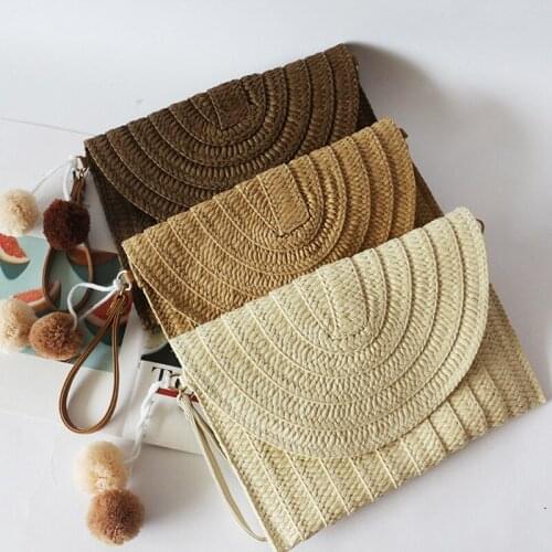 Women Girls Rattan Straw Bag Woven Square Handbag Crossbody Beach Summer Bali Island Bohemia Boho Flap Messenger Bags