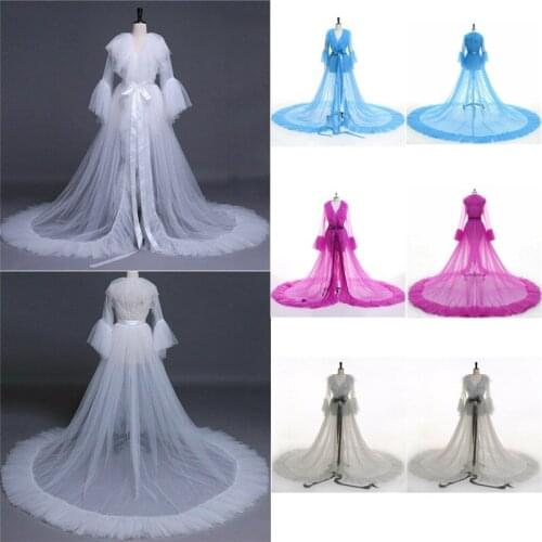 Womens Sexy Lingerie Lace Long Sheer Sleepwear Nightgown Nightdress Robe Gown