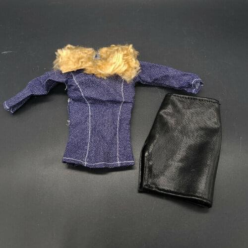 1/6 Scale Soldier Clothes Accessories OL Leather Skirt Denim Coat Suit Model