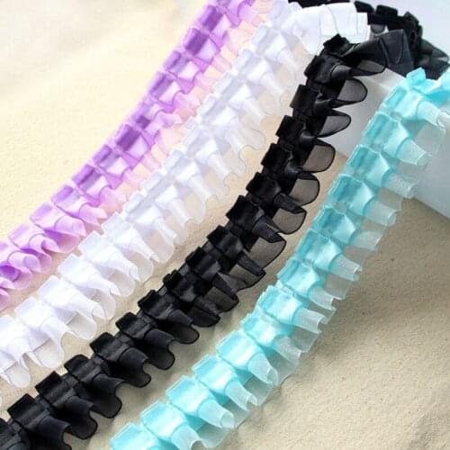 2 meters/lot Satin Cloth Gauze Double Layder Wrinkled Trims Rabbon Diy Craft Doll Toy Clothes Curtain Dress Accessories Material
