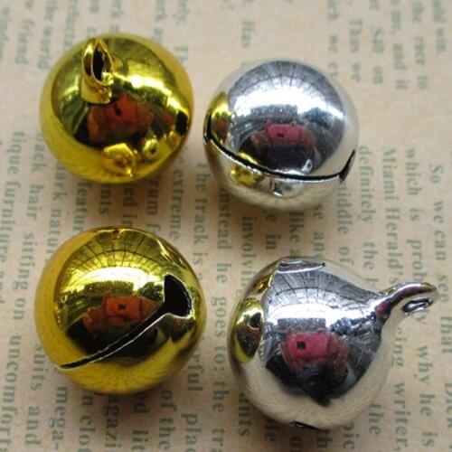 200 PCS 14mm Small Bell Craft Jewelry Wedding Charms Bead Gold silver optional 011010