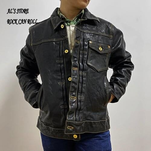 2005-1 Asian Size Super Top Quality Heavy Genuine Japan Horse Leather Slim Classic Horsehide Stylish Rider 506XX Jacket