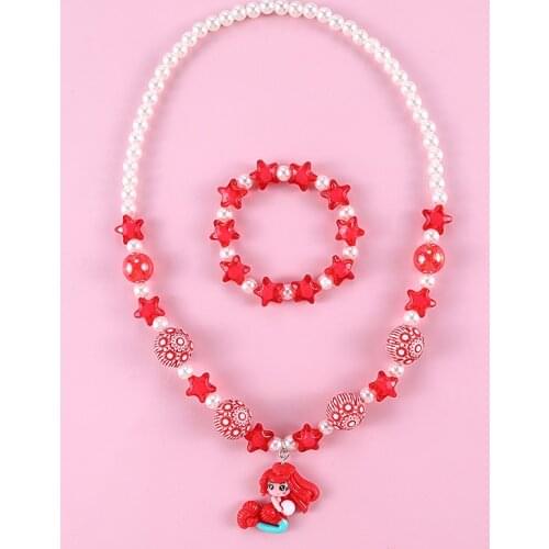 2021 New Sweater Cartoon Fish Jewelry Sets for Children Kid Necklace Bracelet Girl Gifts Acrylic Child Jewelry for Birthday Gift