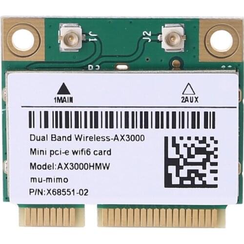 2974Mbps Wifi 6 Dual Band AX3000 Wireless Half Mini PCI-E Network Wlan Wifi Card