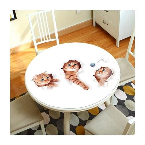 3D Three-Dimensional Living Room Wash-Free Pvc Plastic Round Tablecloth Soft Glass Crystal Board Covers Mats Free Shipping