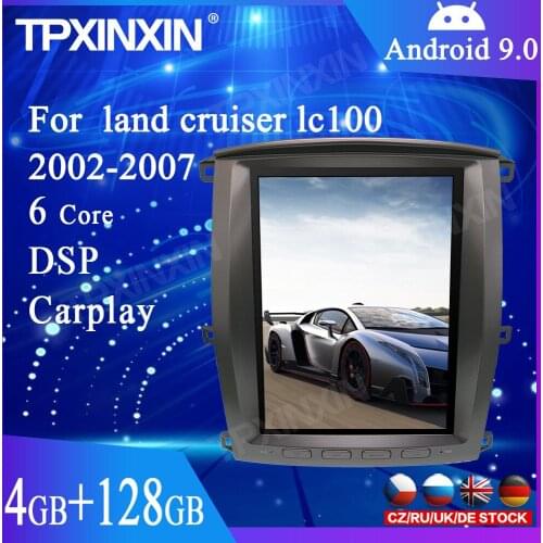 4+128G Android 9.0 For TOYOTA LAND CRUISER LC100 2003+ Tesla Style Car GPS Navigation Stereo Head Unit Multimedia Player Carplay