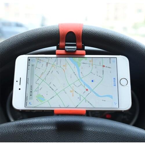 Car Holder Mini Air Vent Steering Wheel Clip Mount Cell Phone Mobile Holder Universal for Phone Support Bracket Stand 3.2-5 Inch