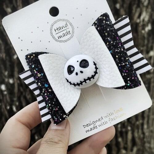 2021 Halloween Hair Bows for Girls Pumpkin Pinwheel Hair Clips Headwear Hairpins Hair Accessories 3.5 INCH SIZE