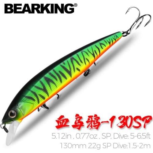 BEARKING Hot Retail 130mm 22g SP fishing lures 12colors minnow crank Tungsten weight system wobbler model crank bait