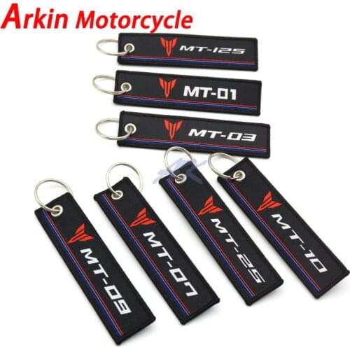 For Yamaha motorcycle key MT-10 MT-25 MT-125 MT-01 MT-03 MT-07 MT-09 Yamaha embroidered keychain with buckle key ring