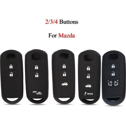 Kutery Silicone Rubber Car Key Case For Mazda CX3 CX5 CX7 CX9 MX5 Car Shell Case Cover Protecor 2/3/4Buttons Red Black Darkblue
