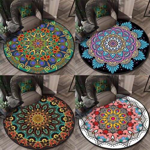 Bohemia mandala colorful flower Carpet living room bedroom Soft chair round kids room rugs circle large hallway home mat