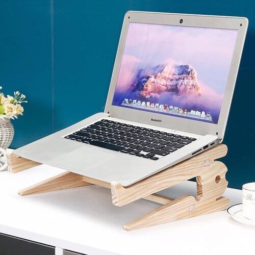 Wood Universal Laptop Stand Cooling Bracket for Notebook Macbook Ipad Pro Air IPad Pro Tablet Detachable Wooden Holder Mount