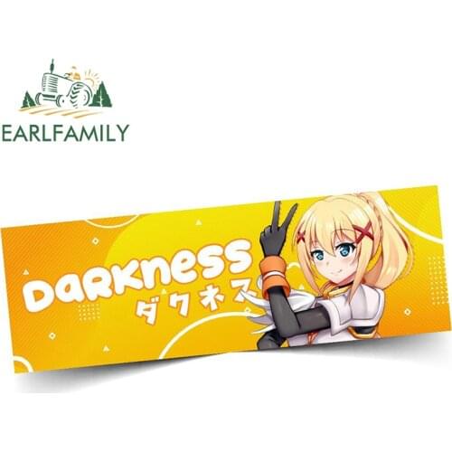 EARLFAMILY 13cm x 5.6cm For DARKNESS Slap Car Repair Stickers Trunk Decal Laptop Windows Anime Graffiti Sticker Decoration