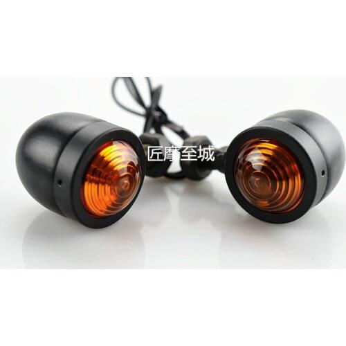 Black / silver Motorcycle Turn Signal Indicator Light Lamp Bulb For Harley /Cafe /Racer Scooter