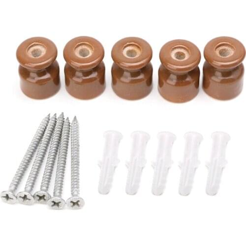 5PCS High Frequency Electric Porcelain Gourd 24mm Porcelain Ceramic Insulator 4 Colors Ceramic Insulators With Screw