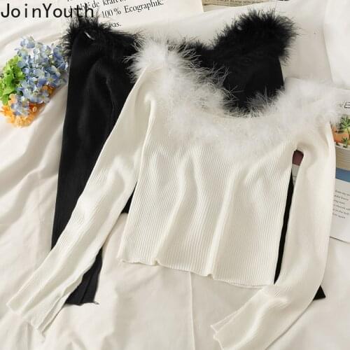 Женские пуловеры с открытыми плечами JoinYouth China At AliExpress