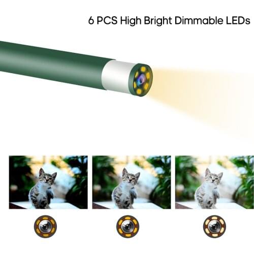 Ear Endoscopy Camera with 6 Dimmable Brightness Adjustable LEDs 5.5MM Lens IP67 Water Resistance Inspection Otoscope Camera