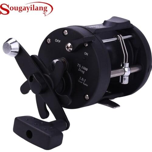 Sougayilang Drum Trolling Fishing Reels 3.8:1 3000L/4000L Baitcasting Fishing Coil Reel Wheel Spinning Fishing Reel Tackle