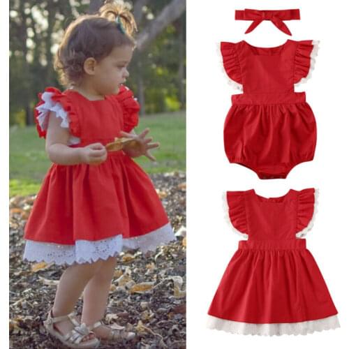 Christmas Big/Little Sister Matching Kids Baby Girl Romper Dress Lace Ruffle Sleeve Dress Princess Kids Girl Xmas Clothes 0-5Y