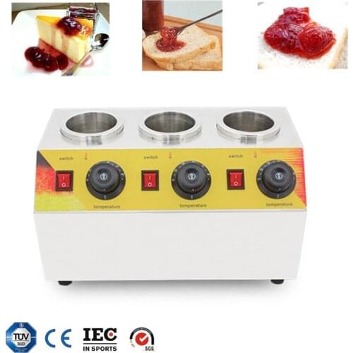 Commercial Electric Triple Sauce Jam Bottles Warmer Hot Cheese Chocolate 3 Bottles Warming Machine Dispenser Melter
