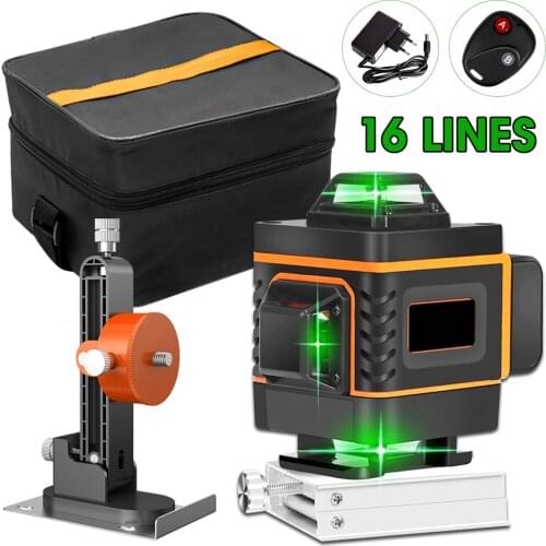 16 Lines 4D Laser Level 360 Degrees Self-Leveling Horizontal And Vertical Cross Line Leveling Device Green Laser Leveler