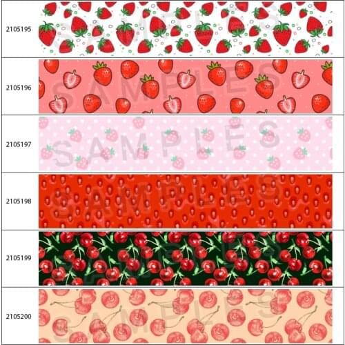 Summer Fruit Pattern Heat Transfer Printing Ribbon DIY Hair Accessories Bow Hairpin Decoration10yards