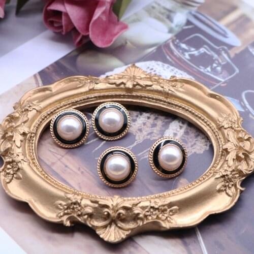 Trendy Simple Round Earrings Enamel Pearls Small Brincos Creative Black Glazing Party Jewelry