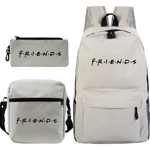 Fashion Bagpack Purse Friends Letter Schoolbag for Teenage Girls Boy School Bag Travel Laptop Bag Female Bookbag Mochila Escolar