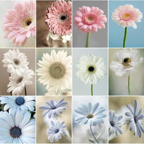 MomoArt DIY Diamond Painting Daisy Cross Stitch Diamond Embroidery Flower Picture Of Rhinestones Mosaic New Arrival Handicraft