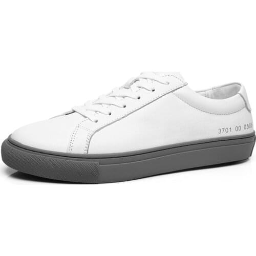 Mens Genuine Leather High Quality Men Shoes Casual Daily Trendy Sneakers White Mens Comfortable Footwear Male Spring / Winter