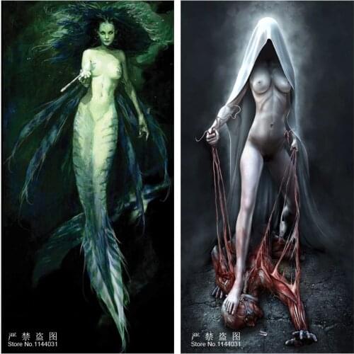 Sex Mermaid 5D Diy Diamond Painting Nude Woman Zombie Square Diamond Mosaic Cross Stitch Kit Full Embroidery Needlework
