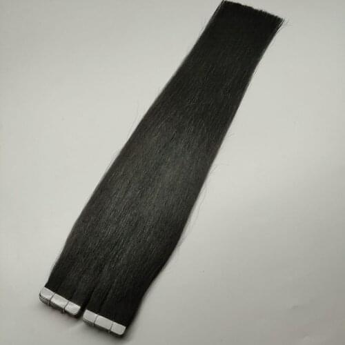 Bluelucky Virgin Natural Color Remy Human Hair Tape In Extensions Straight 2.5g/Piece