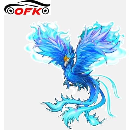 OFK Beautiful Birds Feather Phoenix Wings PVC Car Sticker Personalized 12.1*12.9CM