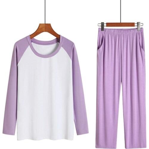 Autumn and winter new modal ladies home service suit long-sleeved trousers loose casual plus size home pajamas wholesale