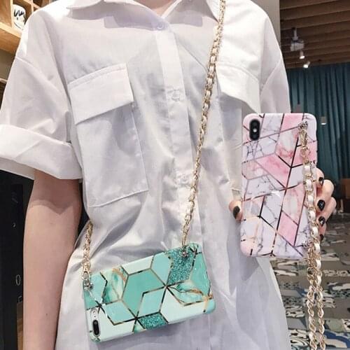 Luxury marble bow crossbody strap phone case for samsung galaxy note10 plus s8 s9 s10 Plus NOTE20 note8 note9 s20 ultra A70 A51
