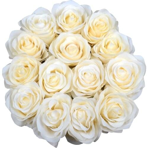 30 pcs 8 cm Large Artificial Silk Roses Flower Heads For Wedding Home Decoration DIY Scrapbooking Fake Flowers Wall Accessories