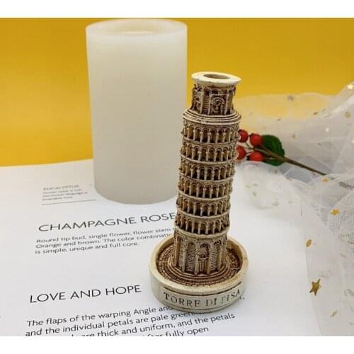 Pisa Tower Epoxy Resin Mold Aromatherapy Plaster Silicone Mould DIY Crafts Ornaments Decorations Casting Tool