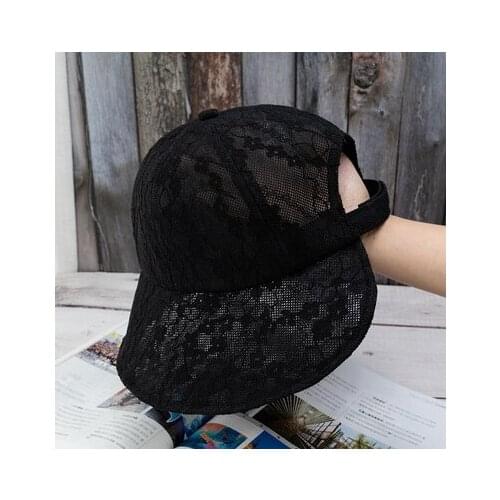 Summer Ladies Lace Fisherman Hat Hollow Thin Big Head Circumference Anti-ultraviolet Sun Hats Mesh Breathable Big Cornice Cap