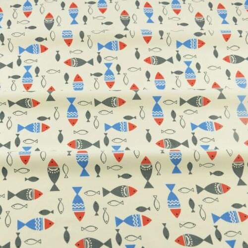 Sewing Home Textile Printed Different Fish Design Cotton Fabrics Tissuebaby Clothes Toys Quilting Patchwork Bedding Tales Dolls