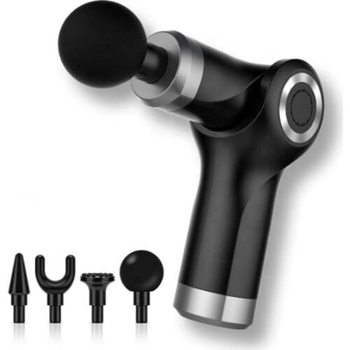 Folding Massager Portable Fascia Massage Gun with 4 Head Attachments Quick Rechargeable Vibration For Body Slimming Relief